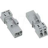 WAGO 890-252 Netz-Steckverbinder WINSTA MINI Stecker, gerade Gesamtpolzahl: 2 16 A Grau