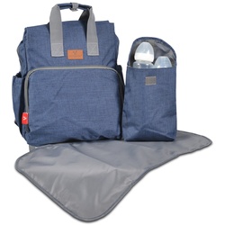 Moni Wickeltasche Lydia, zusätzliche Tasche, Wickelunterlage, Reißverschluss blau