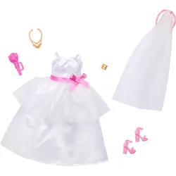 Barbie-Mode, Set mit Braut-Outfit für Barbie-Puppe am Hochzeitstag