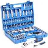 Wiltec 108-teiliger Steckschlüsselsatz 1/2" (12,5 mm) / 1/4" (6,3 mm)