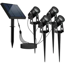 Vier verbundene Solarspots 200LM Schwarz Lumisky