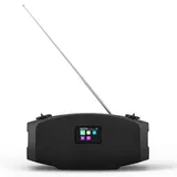Xoro Outdoor Radio XORO DAB 800 für DAB+ & FM Empfang, USB 2.0 Mediaplayer, Bluetooth Lautsprecher, IP44 Staub & wasserfest, 2.4" Farbdisplay, Akku bis zu 12 Stunden, DSP Stereoboxen 2x10W, Schultergurt