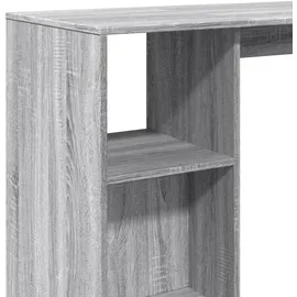 vidaXL Bartisch mit Regal 124 x 46 x 103,5 cm Grau Sonoma