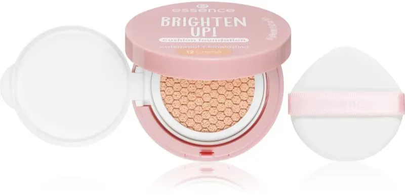 essence BRIGHTEN UP! Cushion Foundation Schwämmchen mit Make up Farbton 12 Creme 12 g