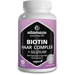 Biotin Haar Vitamine Komplex hochdosiert + Silizium Kapseln