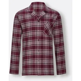 wäschepur WITT WEIDEN Schlafanzug-Shirt in burgund-steingrau-kariert | Gr.: 52/54