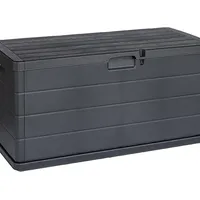 Mojawo XL Auflagenbox Sitzbank 2 Personen Kunststoff Anthrazit 340L