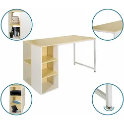 hjh OFFICE Schreibtisch Computertisch WORKSPACE H II 120x60 cm weiß eiche