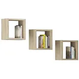 Akord Wandregal 25 x 25 x 15 cm Braun