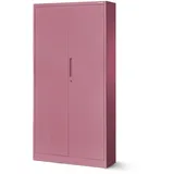 JAN NOWAK Aktenschrank C001 Büroschrank Metallschrank Stahlschrank Aufbewahrungsschrank Pulverbeschichtet 4 Verstellbare Fachböden Abschließbar 185 cm x 90 cm x 40 cm (Rosa)