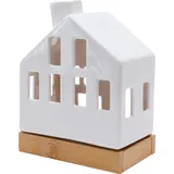 Trendline Lichthaus Keramik 9 cm weiß Figur