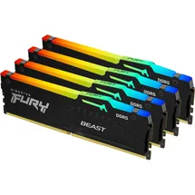 Kingston FURY Beast RGB (4 x 16GB, DDR5-RAM, DIMM), RAM, Schwarz