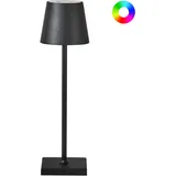 Beliani Kabellose LED Tischlampe Schwarz