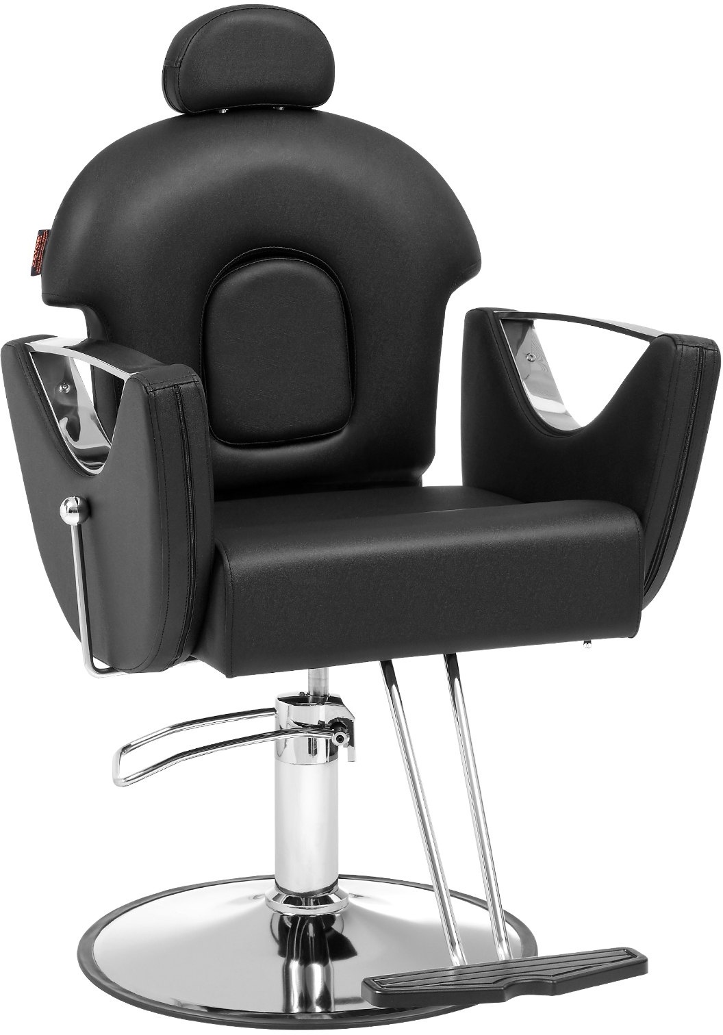 VEVOR Friseurstuhl 150 kg Gewichtskapazität Friseursessel aus Schwamm PU Holzplatte Eisen Bedienungsstuhl höhenverstellbar Barbersessel 360° drehbar Barberstuhl Friseureinrichtung 94 x 65 x 109 cm