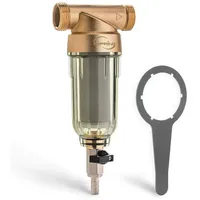 iSpring WSP-100 1" Rückspülfilter Wasserfilter Filter, Wiederverwendbarer Spin-Down-Sedimentwasserfilter, Vorfilter für Brunnenwasserschlauch, G 1" - 3/4", 100Mikron