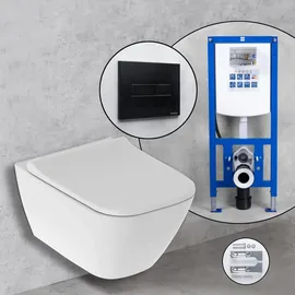 Geberit Smyle Square Compact Wand-WC mit WC-Sitz Weiß
