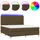 vidaXL Boxspringbett mit Matratze & LED Dunkelbraun 160x200 cm Stoff