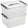 SUNWARE Q-Line Aufbewahrungsbox 40 x 30 x 18 cm 6-tlg. transparent/silber