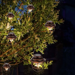 6er Set LED Solar Laternen Gitter Lampen Garten Deko Außen Beleuchtung Balkon Lampen rost
