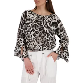 Monari Langarmbluse Leodruck allover Braun L