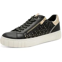 Marco Tozzi Sneaker Damen Weite M Schwarz/Gold 37
