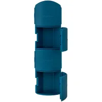 YOS Pillendose Tablettenbox 4 Fächer - Tabletten Organizer - Medikamenten Aufbewahrung - Daily - Blau