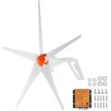 VEVOR 500 W Windkraftanlage 12 V Windgenerator 5-Blatt-Windkraftgenerator mit MPPT-Regler einstellbare Windrichtung und 2,5 m/s Startwindgeschwindigkeit geeignet für Zuhause Bauernhof Wohnmobile Boote