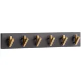 Wohnling Wandgarderobe 60 x 10 x 8 cm Schwarz