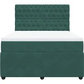 vidaXL Boxspringbett 140 x 200 cm Dunkelgrün