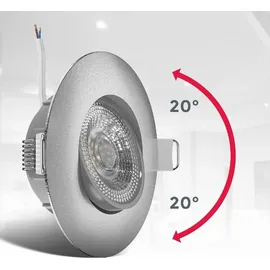 B.K.Licht - Einbaustrahler 68mm 12er Set 230v, 4,9W, 480lm, LED Warmweiß, matt-nickel