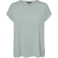 Vero Moda Damen T-Shirt VMAVA, PLAIN Regular Fit Silt Grün 10284468 XL