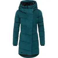 Ragwear Damen Langer Wintermantel wasserdicht in Kord-Optik warmer Steppmantel mit Samt-Haptik Pavla Cordy YOUMODO Ocean Green Gr. 3XL - 3XL