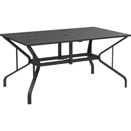 Outsunny Gartentisch 150 x 90 x 73 cm Schwarz