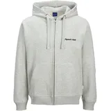 JACK & JONES Sweatshirt JORNORREBRO EMB SWEAT ZIP HOOD in Weiß | Gr.: XL