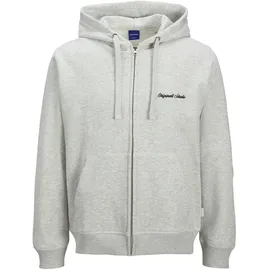 JACK & JONES Sweatshirt JORNORREBRO EMB SWEAT ZIP HOOD in Weiß | Gr.: XL