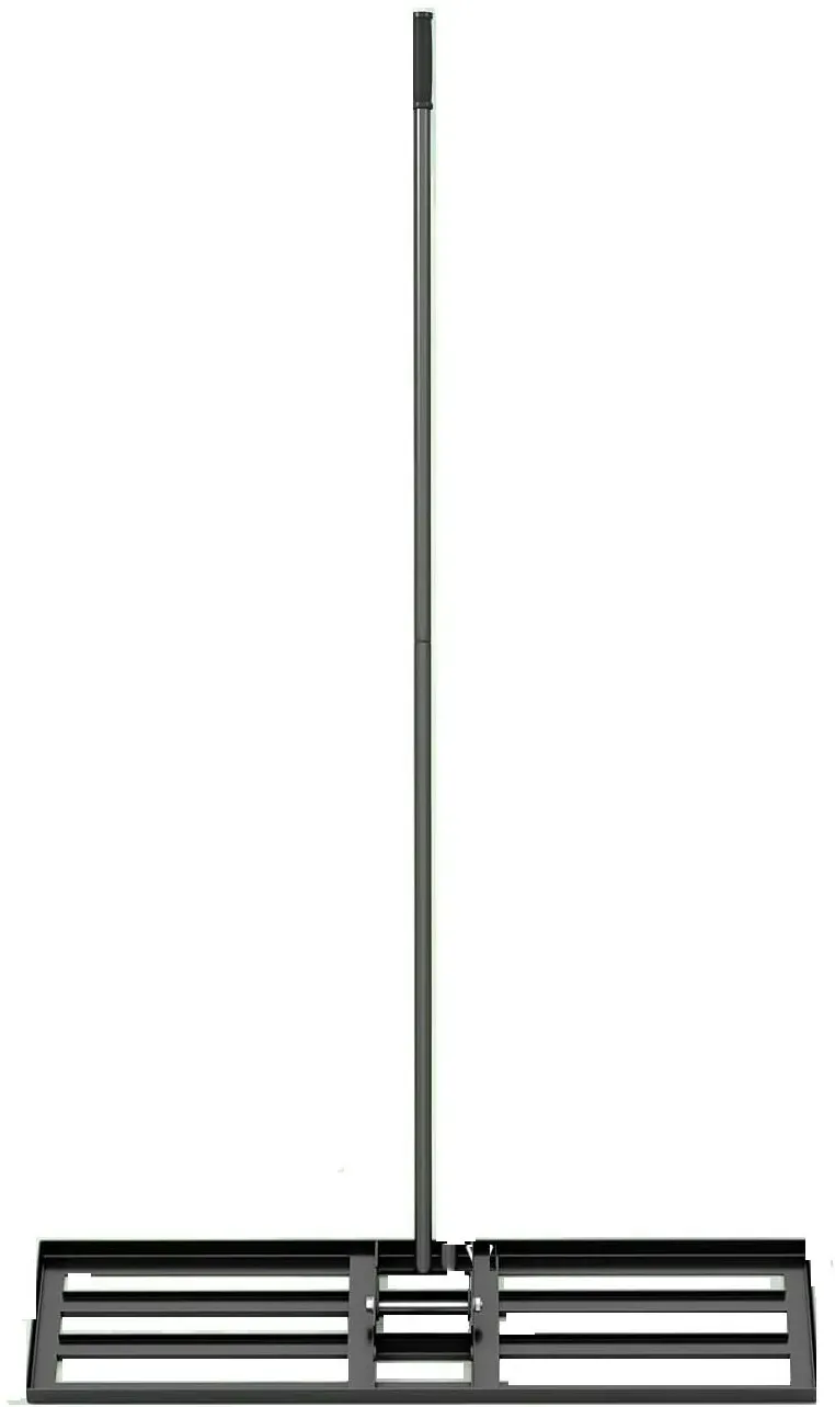 COSTWAY Rasen Nivellierung Rake Metall, Rasen Rake mit ergonomischem Griff, Nivellierung Sandboden, Rake Oberfläche Niveller