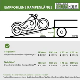 Trutzholm Rollstuhlrampe klappbar 152 cm Traglast 272 kg Alu grau schwarz beschichtet
