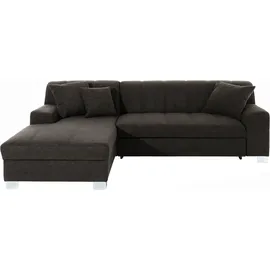 DOMO collection Ecksofa DOMO COLLECTION "Turah incl. Zierkissen, moderne Steppung, auch in Leder", grau (anthrazit), B:239cm H:75cm T:82cm, Sofas, Ecksofa, wahlw. mit Bettfunktion, L-Form, B/T: 239/152cm, Unser Dauertiefpreis, Topseller