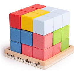 Bigjigs Lock-a-Cube-Würfelpuzzle aus Holz