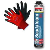 SET SOUDAL Profi Montageschaum B1 Pistole Schwerentflambar plus Arbeitshandschuh