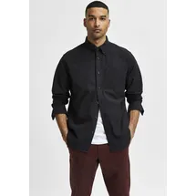 Selected Langarmhemd Schwarz M