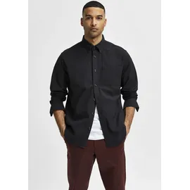 Selected Langarmhemd Schwarz M