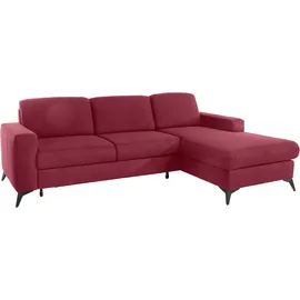Home Affaire "Lolland L-Form", rot (bordeaux), B:250cm H:88cm T:162cm, Struktur imprägniert - feucht abwischbar (100% Polyester);Struktur Flausch (90% Polyester, 10% Polyamid);Luxus-Microfaser ALTARA NUBUCK (100% Polyester), Sofas, Ecksofa, Wahlweise mit