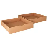Betten-ABC Bubema Schubkasten 2er Schubladenset mit Rollen, natur oder weiß lackiert