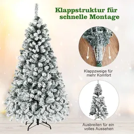 Costway Künstlicher Weihnachtsbaum mit Warmweißen Led-Leuchten 180cm