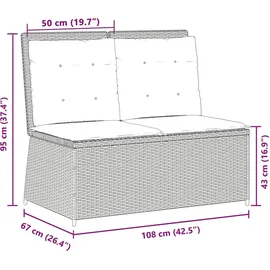 vidaXL Gartenbank 3394467 110 x 60 x 85 cm Schwarz