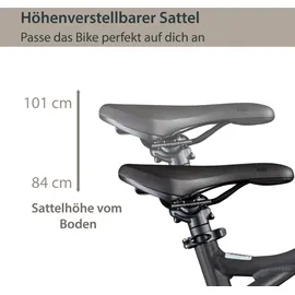 Agon Alpha E Bike Mountainbike Herren oder Damen 170 - 190 cm Pedelec 27,5 Zoll dunkelgrau