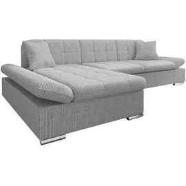 Mirjan24 Ecksofa Malwi Cord 2-Sitzer Grau