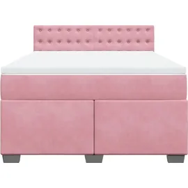 vidaXL Boxspringbett 140 x 200 cm Dunkelrosa