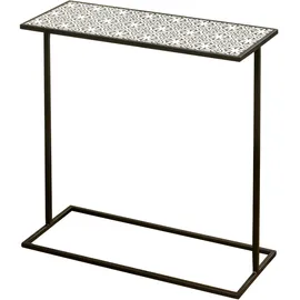 Boltze 2er Set Beistell Wohn Zimmer Tische Schwarz Weiß Muster Ornament Boltze 1007480